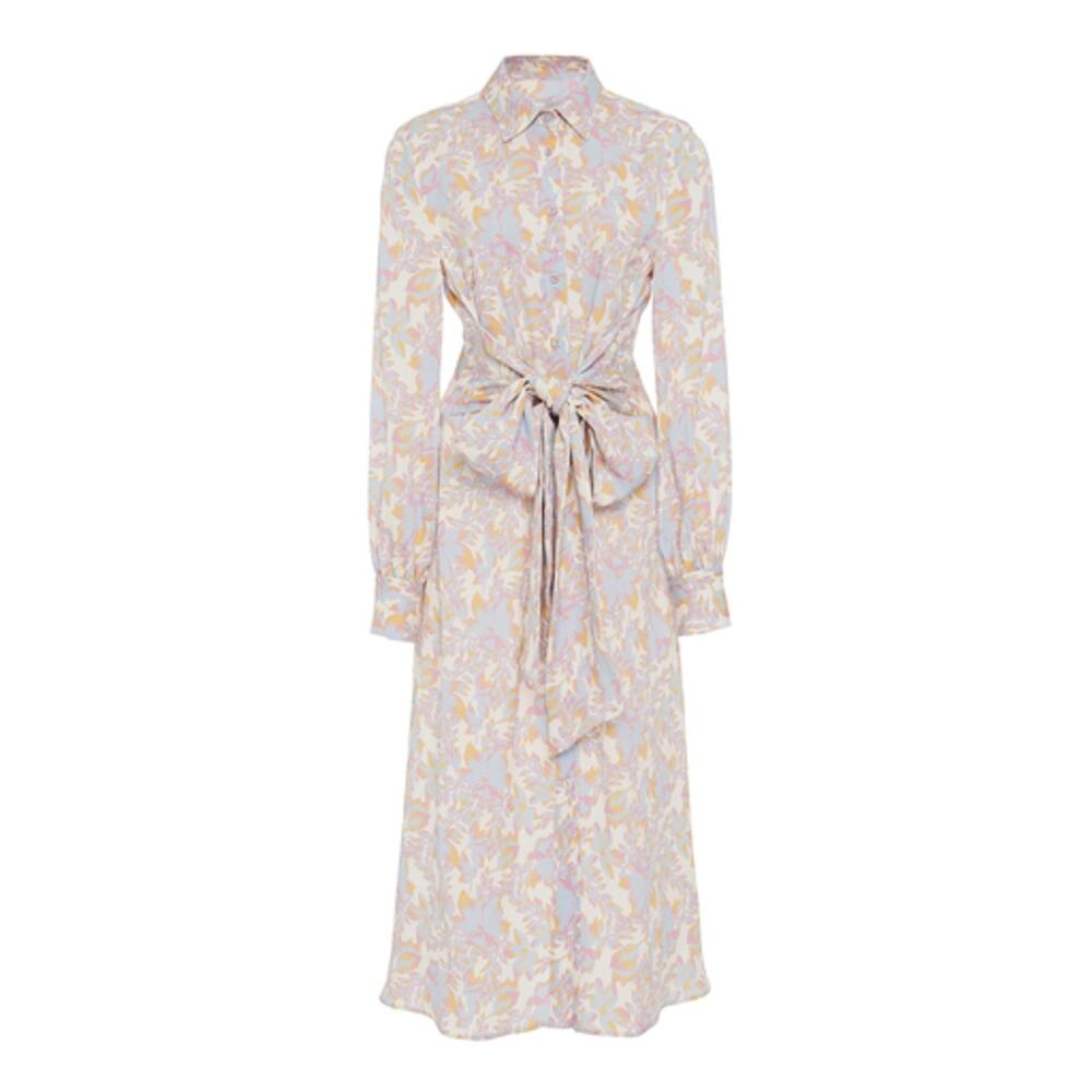 Rebecca Vallance Fleur Floral Midi Shirt Dress Tie Waist Pastel size US 2 - Picture 14 of 14